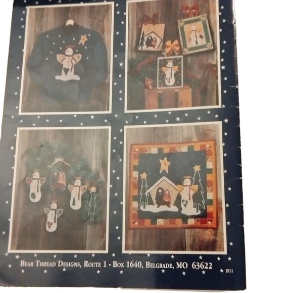 Bear Thread Designs Snow Angels Dianna Akers Snowman Nativity Manger Signed 1995 - Picture 5 of 6